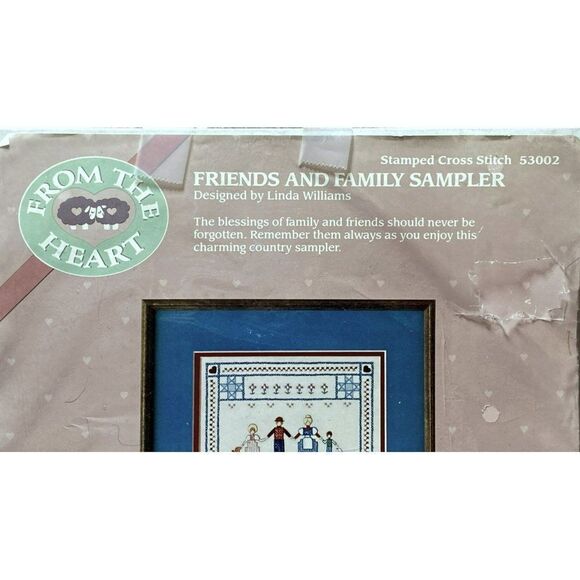 Dimensions Vtg 1986 Friends and Family Sampler Stamped Cross Stitch Kit #53002 - Picture 4 of 7